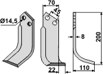 Maletti fresekniv 70x8 (hull Ø14,5) høyre