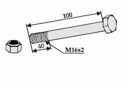 Kverneland bolt + mutter for 63-MAL-14