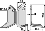 Muratori fresekniv 80x8 (hull Ø14,5) høyre