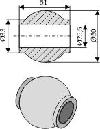 Toppstangball Cat. 2 utv. 50 mm Ø25,4