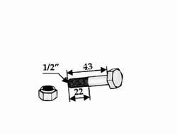 Taarup bolt + mutter for enkel kniv