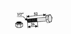Taarup bolt + mutter for dobbelt blad