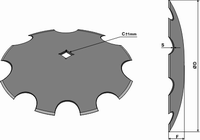 Sagnet plate 410 mm - Hullstørrelse 31 mm